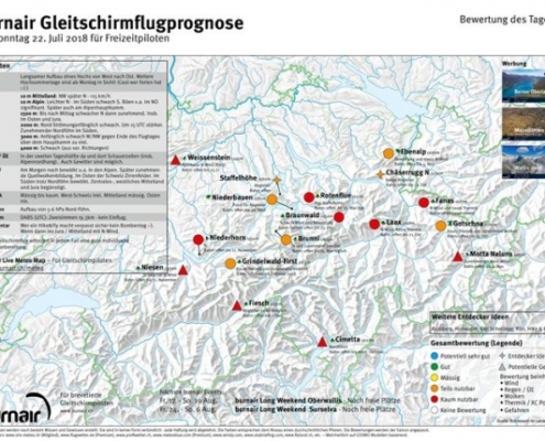 burnair Gleitschirmflugprognose für So. 22 Juli Wer ein Hike&Fly macht