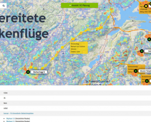 Vorbereitete Streckenflüge in der burnair Map