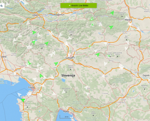 burnair Map mit mehr Windwerten für Slowenien
